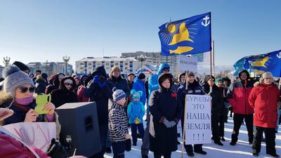 В Южно-Сахалинске прошел народный сход «За Курилы», запрещенный властями