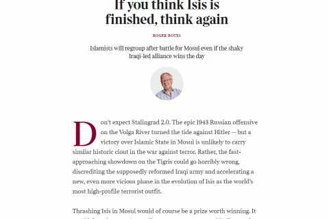 The Times: Мосул не станет вторым Сталинградом, даже если его возьмут к 8 ноября 