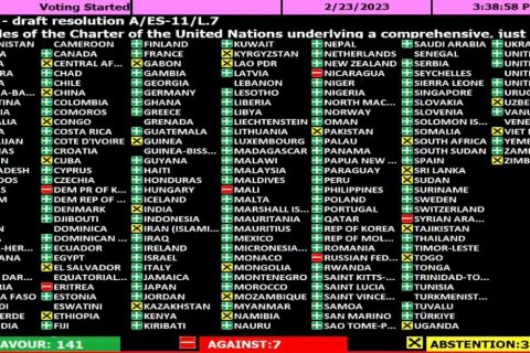 В годовщину начала спецоперации Генассамблея ООН приняла антироссийскую резолюцию по Украине. Семь стран – против