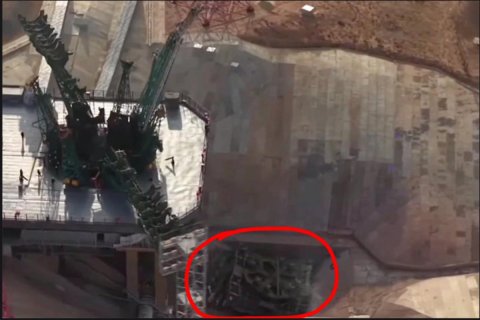 На космодроме Байконур после запуска «Союза МС-28» разрушилась часть стартового стола
