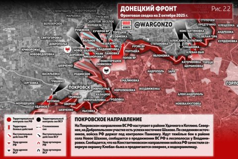 Сводка МО на 2 октября 2025 года (день 1317 СВО). Военкоры: ВС России ровняют Покровск  бомбами и артиллерией