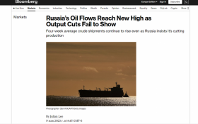 Вопреки санкциям отгрузка нефти из России достигли максимума с начала 2022 года