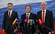 Депутаты КПРФ Н.Н. Иванов, Н.И. Осадчий и Г.П. Камнев выступили перед журналистами в Госдуме