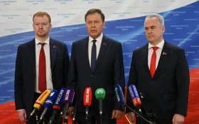 Н.В. Арефьев, Д.А. Парфенов и Е.И. Бессонов выступили перед журналистами в Госдуме