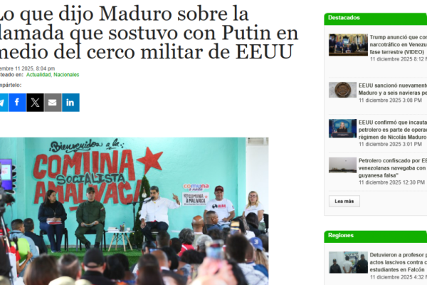 Путин передал народу Венесуэлы своё восхищение их храбростью в противостоянии с США